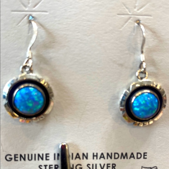 Jewelry - Handmade Sterling Silver and fire opal Earrings🌺